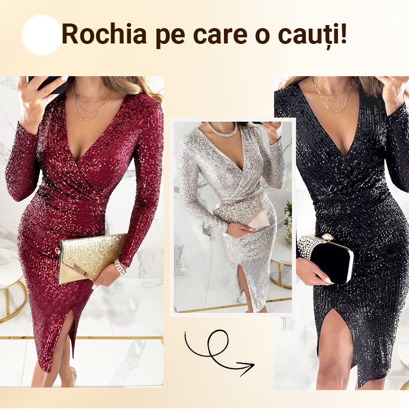 【S-XL】👗Rochie sexy bodycon cu paiete