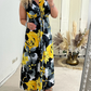 💖Eleganța este atât de simplă💐Rochie elegantă plisată cu imprimeu floral fără mâneci