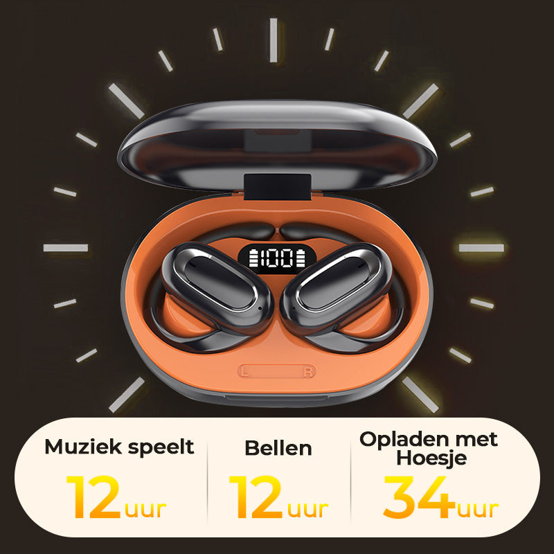 EirPods® Bluetooth-hoofdtelefoon met open achterkant en 3D surround sound