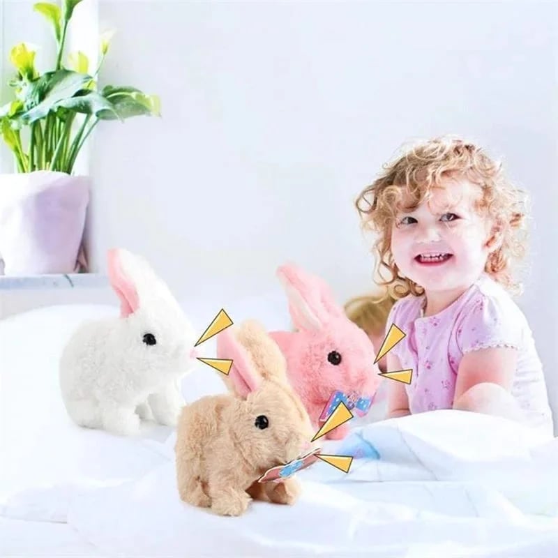 🐰Playmate pentru copii 💟Jucărie interactivă pentru iepurașul de Paște - sare și scârțâie