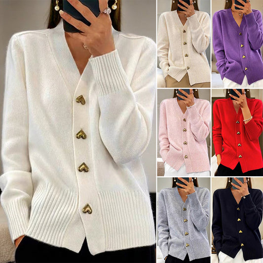 【S-XL】🔥Πλεκτό ζακέτο σε μονόχρωμη απόχρωση