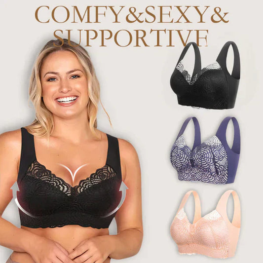 👙Sutien fără cusături din dantelă - 🔥Voluminoase (3 buc)