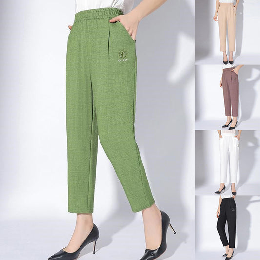 【2XL-4XL】❄️Pantaloni casual pentru femei de culoare solidă cu buzunare