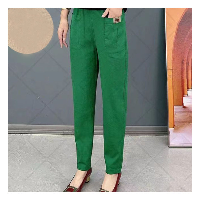 ✨Produse noi 40% off💝Pantaloni din bumbac cu talie elastică pentru femei