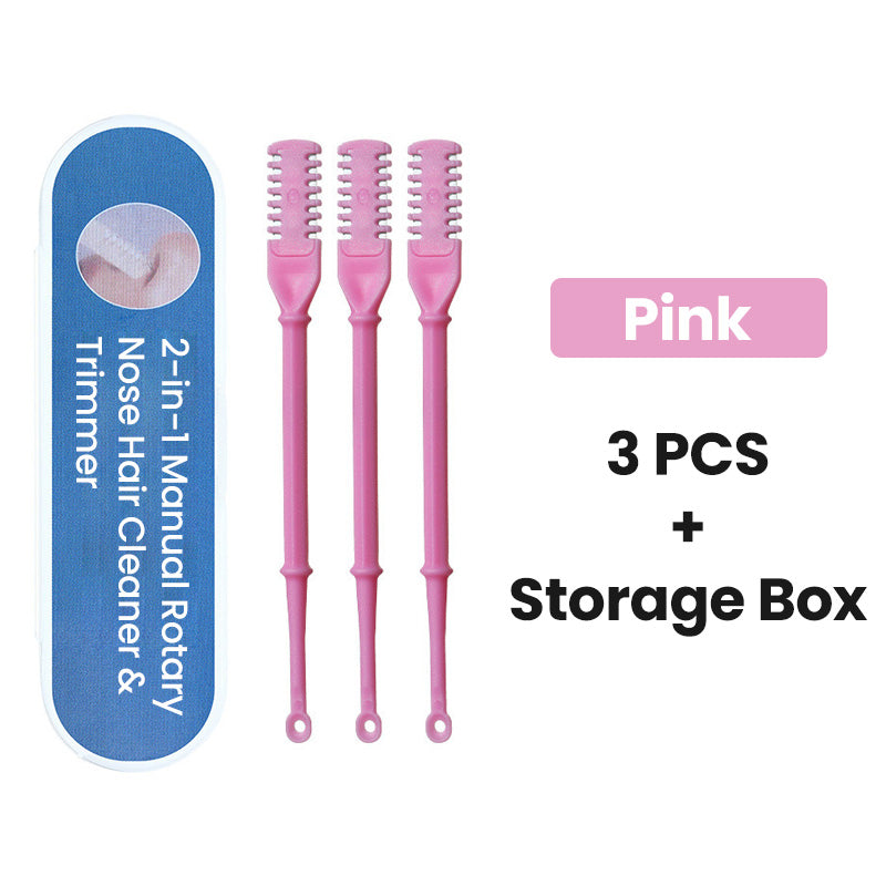 💝Cadou special - 🥰Aparat de curățat și tăiat părul din nas 2 în 1 manual rotativ