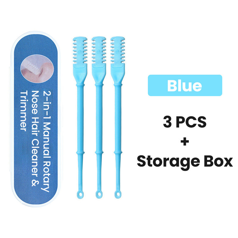 💝Cadou special - 🥰Aparat de curățat și tăiat părul din nas 2 în 1 manual rotativ