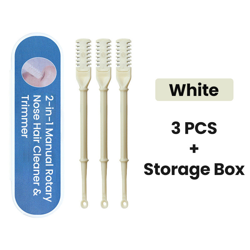 💝Cadou special - 🥰Aparat de curățat și tăiat părul din nas 2 în 1 manual rotativ