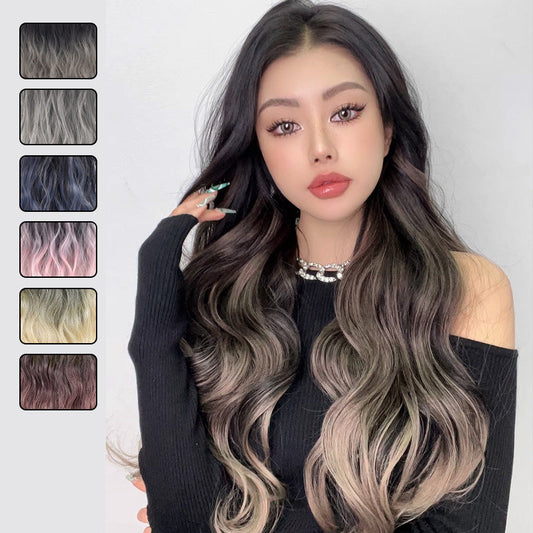 【🌸Cadoul perfect pentru tine însuți】🌈Culoare gradient bucată de perucă ondulată bucată