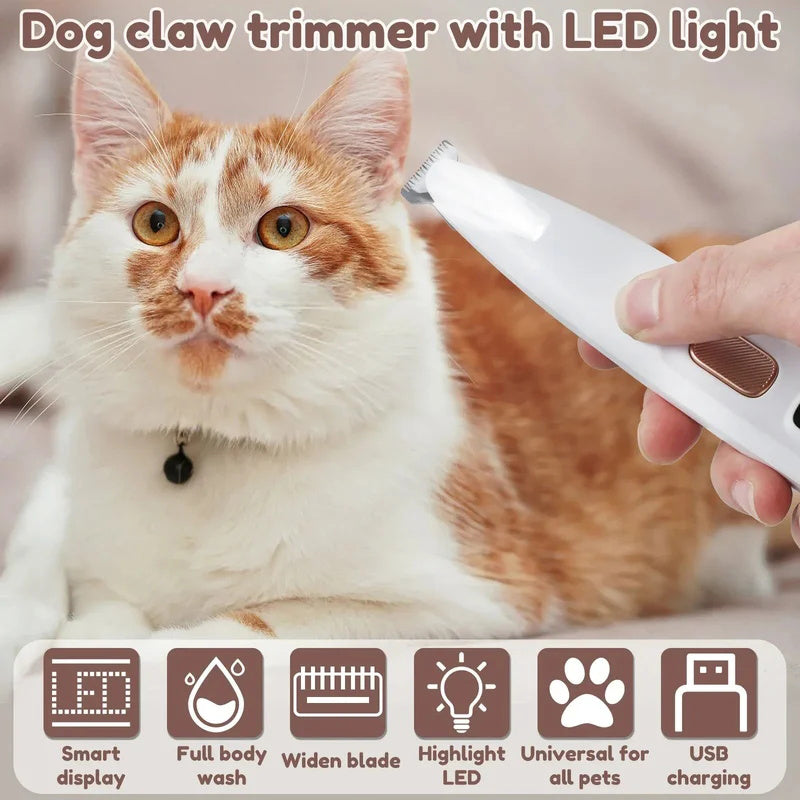 【🎉Plata la livrare】🐱Aparat de ras impermeabil reîncărcabil pentru animale de companie cu lumini LED