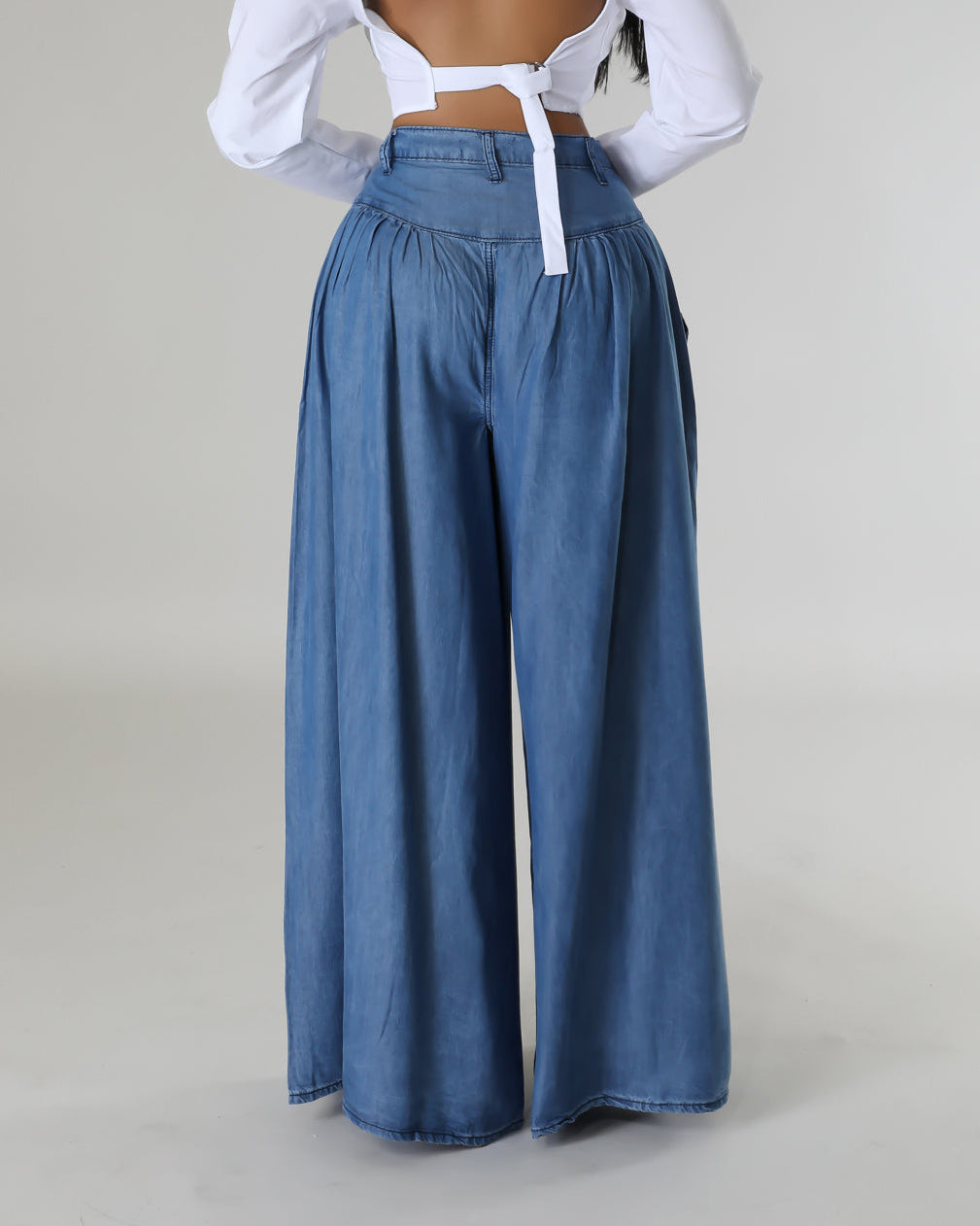 【💗Eleganța este atât de simplă】👖Talie înaltă fermoar Wide Leg Denim Femei pantaloni