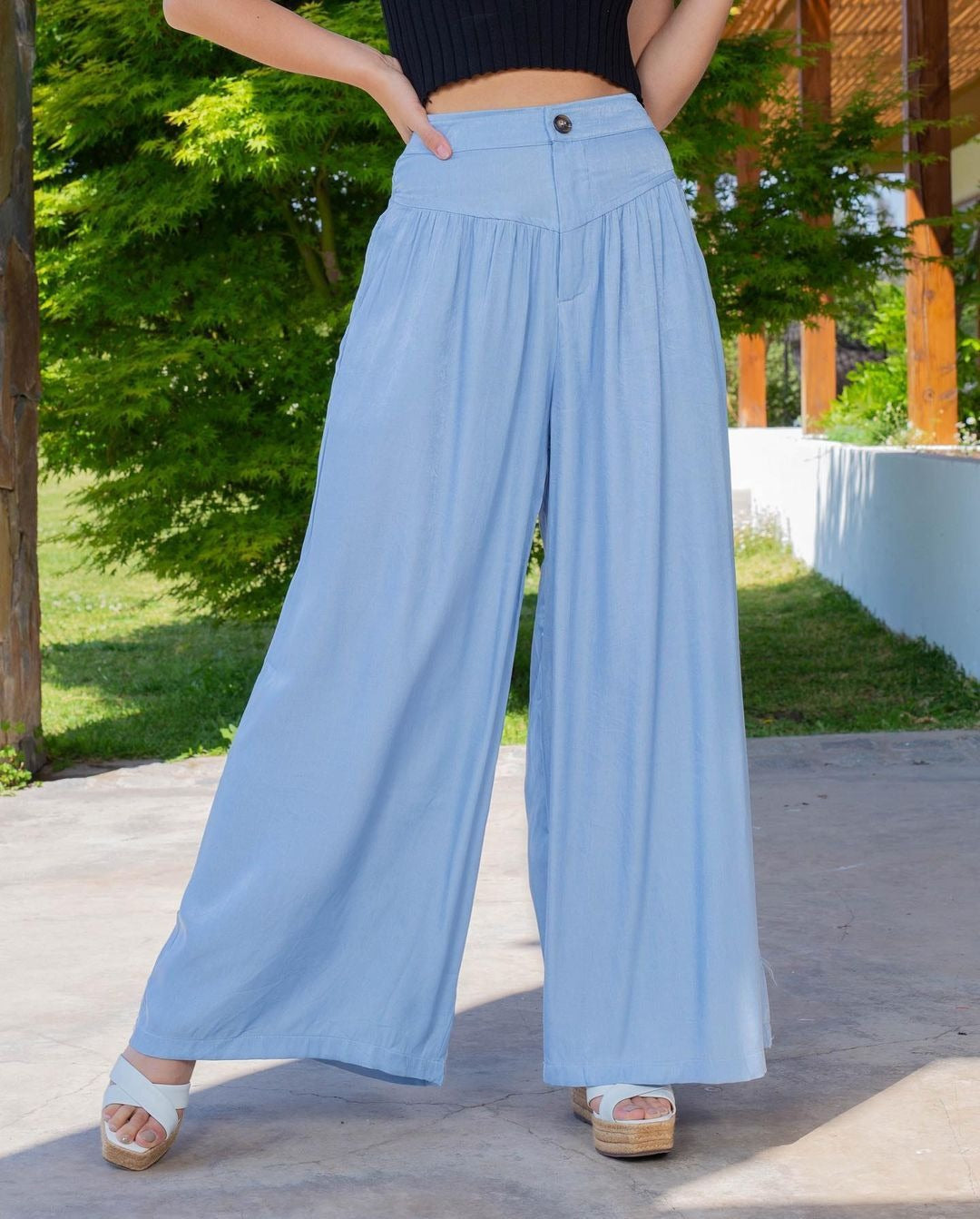 【💗Eleganța este atât de simplă】👖Talie înaltă fermoar Wide Leg Denim Femei pantaloni