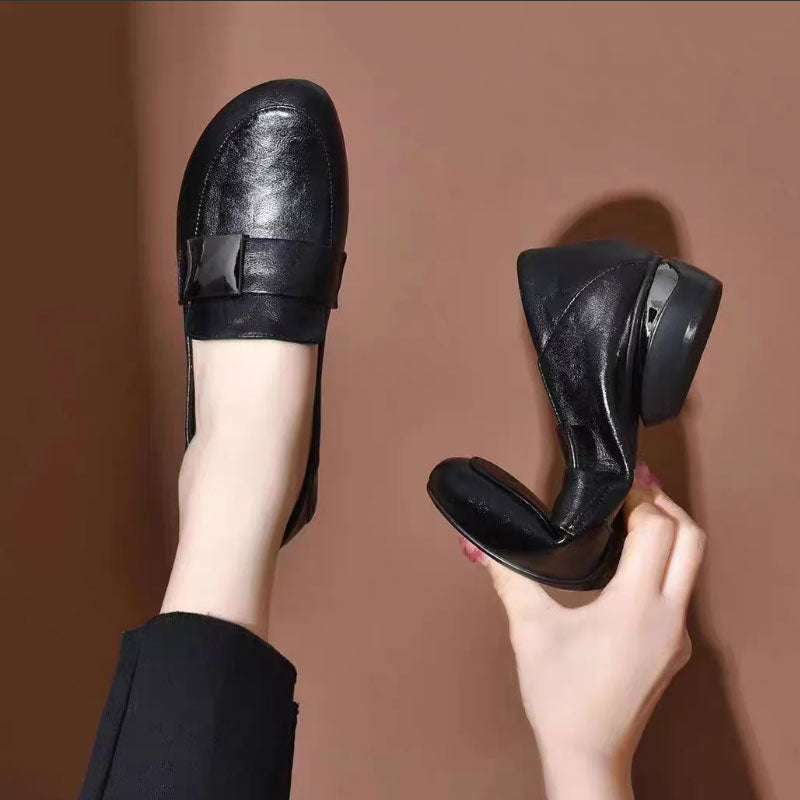 【✨Produse noi 40% reducere】👢Mocasini cu toc gros pentru femei