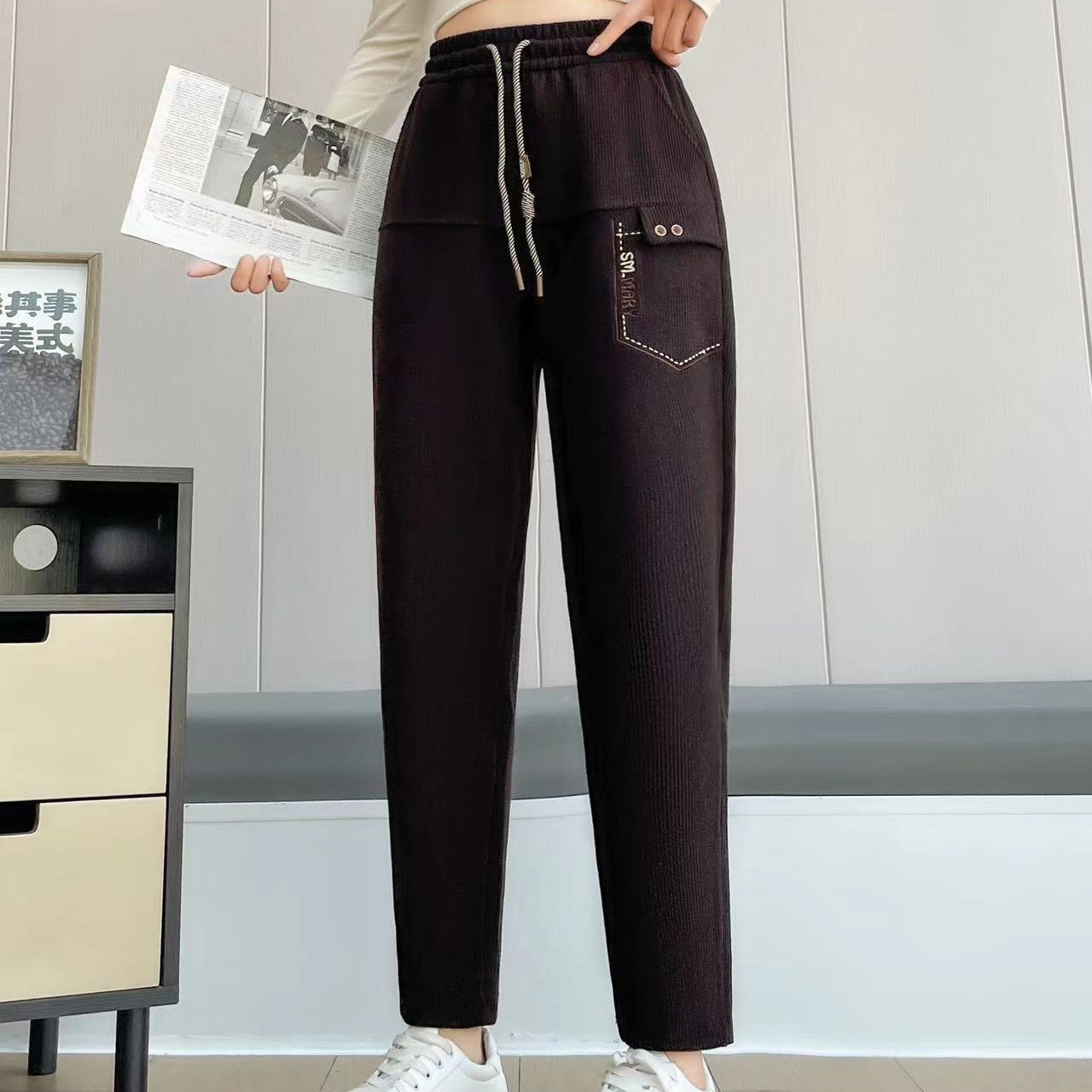 【✨2025 Produse noi】👖Pantaloni casual pentru femei cu cordon drept