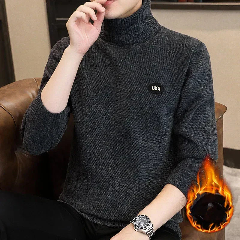 【🎊Vânzare fierbinte de iarnă】🔥Pulover cald Turtleneck pentru bărbați