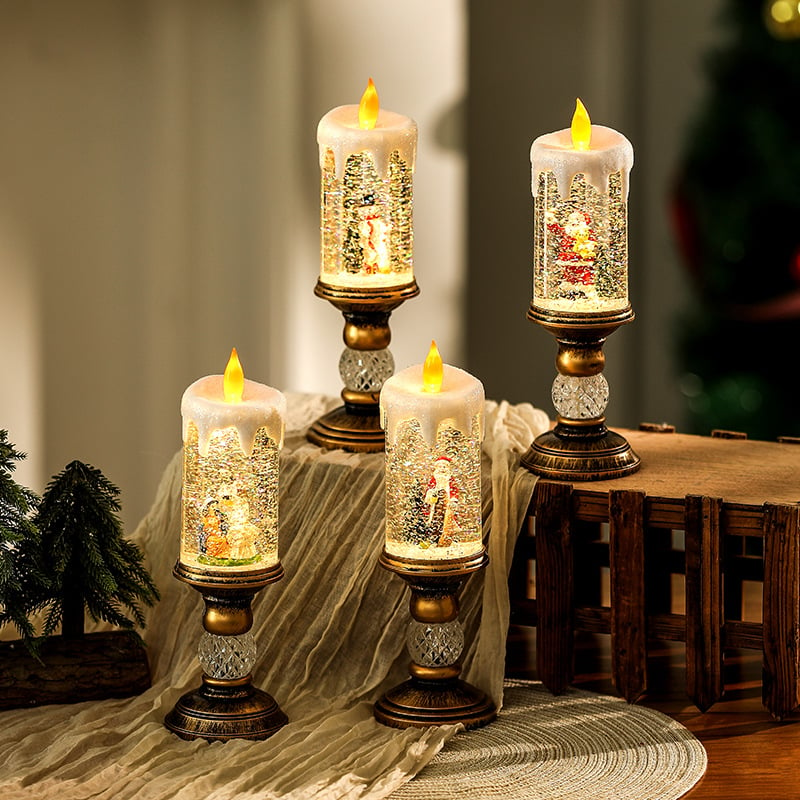 【🎄Cadoul perfect de Crăciun】🕯️Lumânare de Crăciun Lumină de noapte