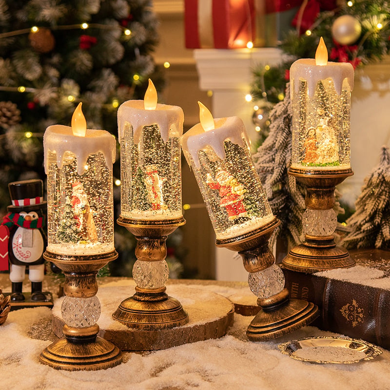 【🎄Cadoul perfect de Crăciun】🕯️Lumânare de Crăciun Lumină de noapte