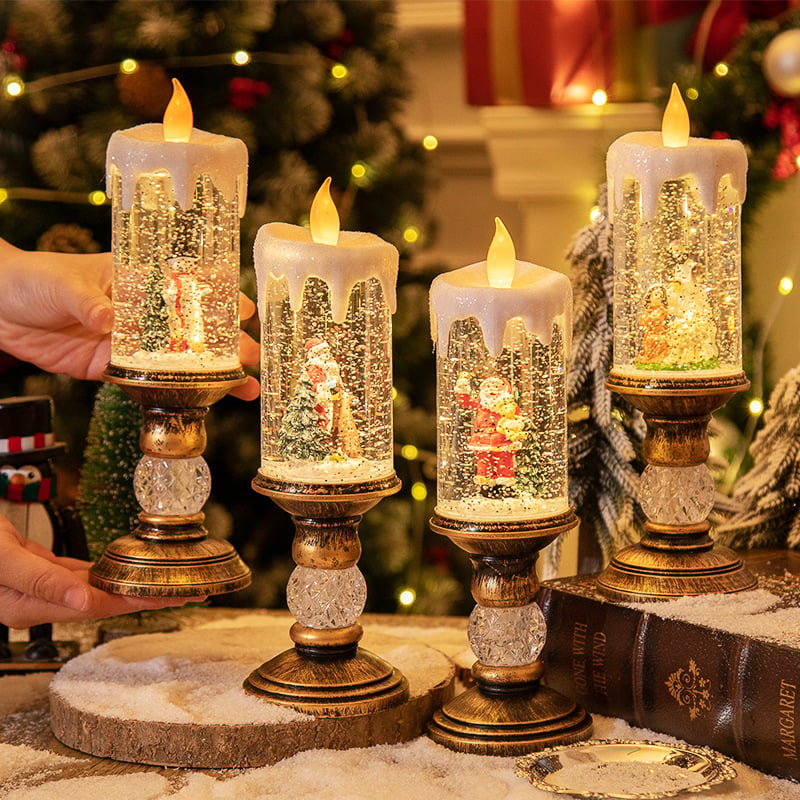 【🎄Cadoul perfect de Crăciun】🕯️Lumânare de Crăciun Lumină de noapte