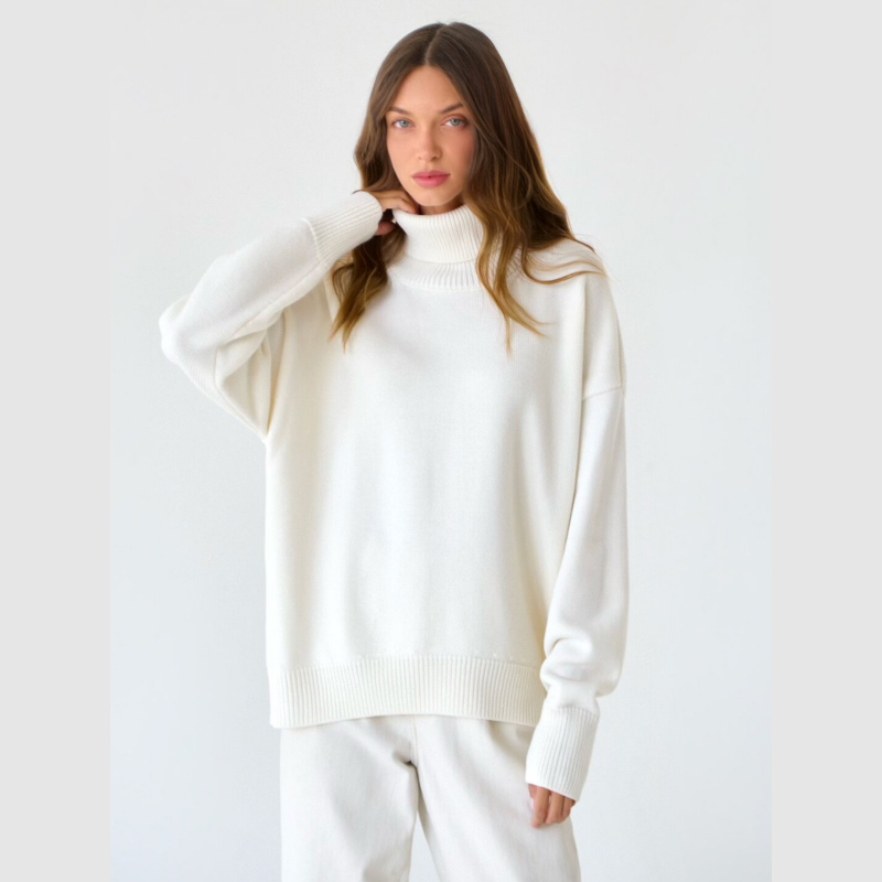 【🎉2025 Produse noi】🔥Pulover casual de culoare solidă cu guler Turtleneck pentru femei