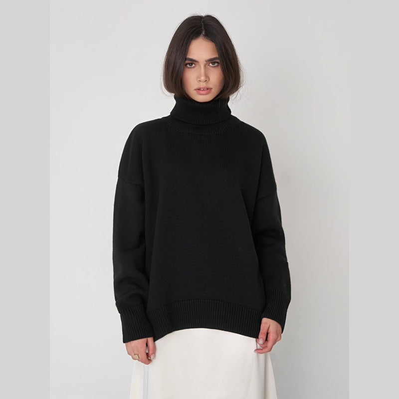 【🎉2025 Produse noi】🔥Pulover casual de culoare solidă cu guler Turtleneck pentru femei