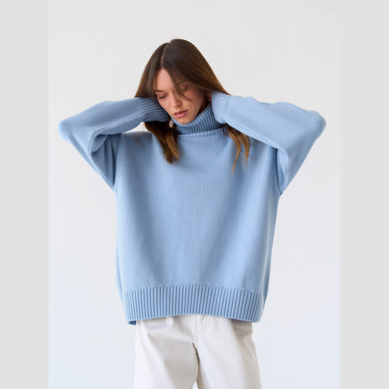 【🎉2025 Produse noi】🔥Pulover casual de culoare solidă cu guler Turtleneck pentru femei