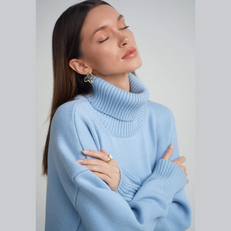 【🎉2025 Produse noi】🔥Pulover casual de culoare solidă cu guler Turtleneck pentru femei