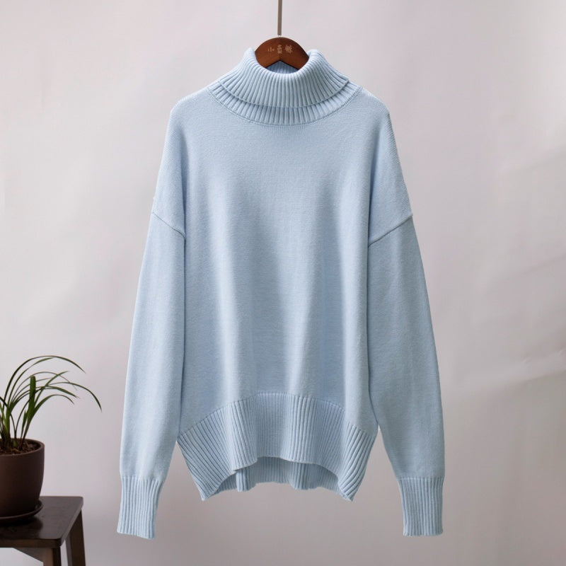 【🎉2025 Produse noi】🔥Pulover casual de culoare solidă cu guler Turtleneck pentru femei