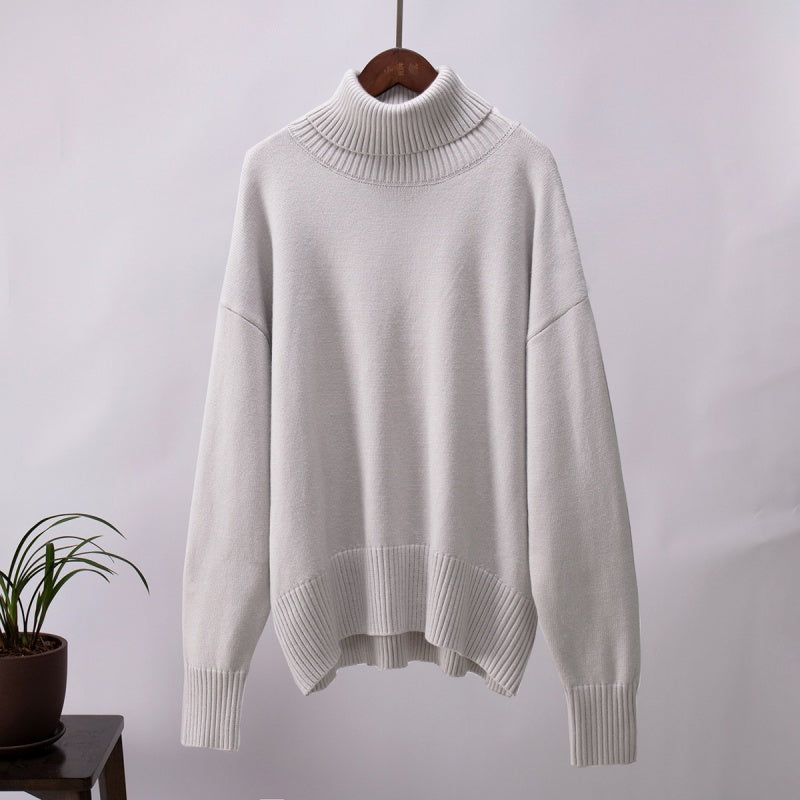 【🎉2025 Produse noi】🔥Pulover casual de culoare solidă cu guler Turtleneck pentru femei