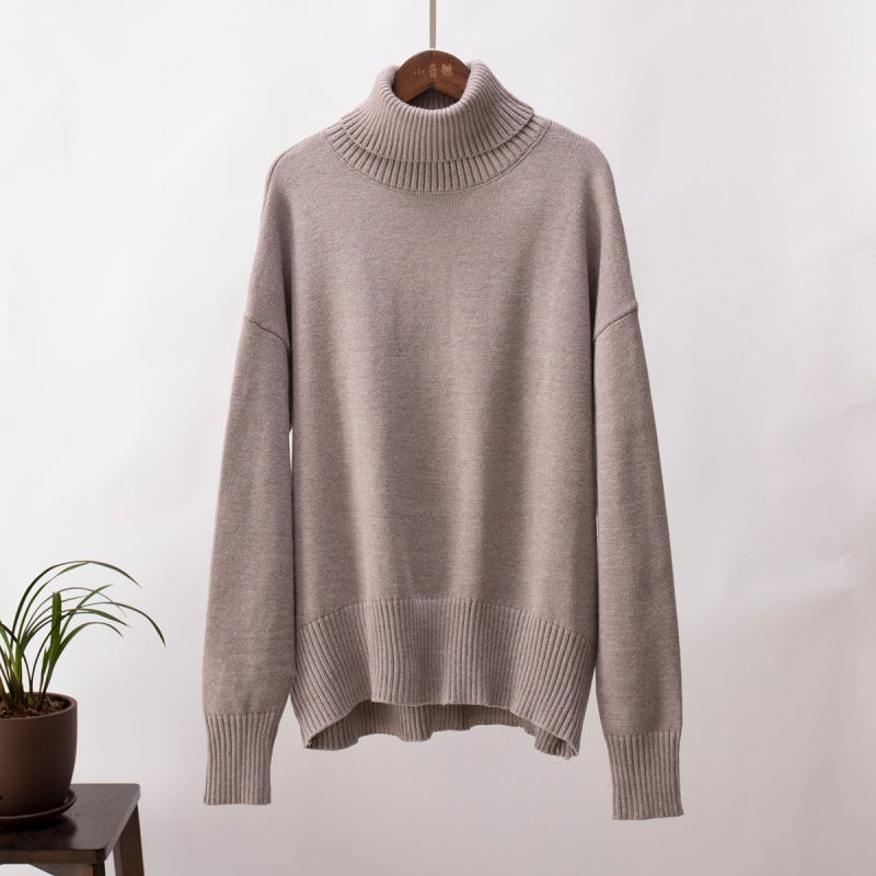 【🎉2025 Produse noi】🔥Pulover casual de culoare solidă cu guler Turtleneck pentru femei