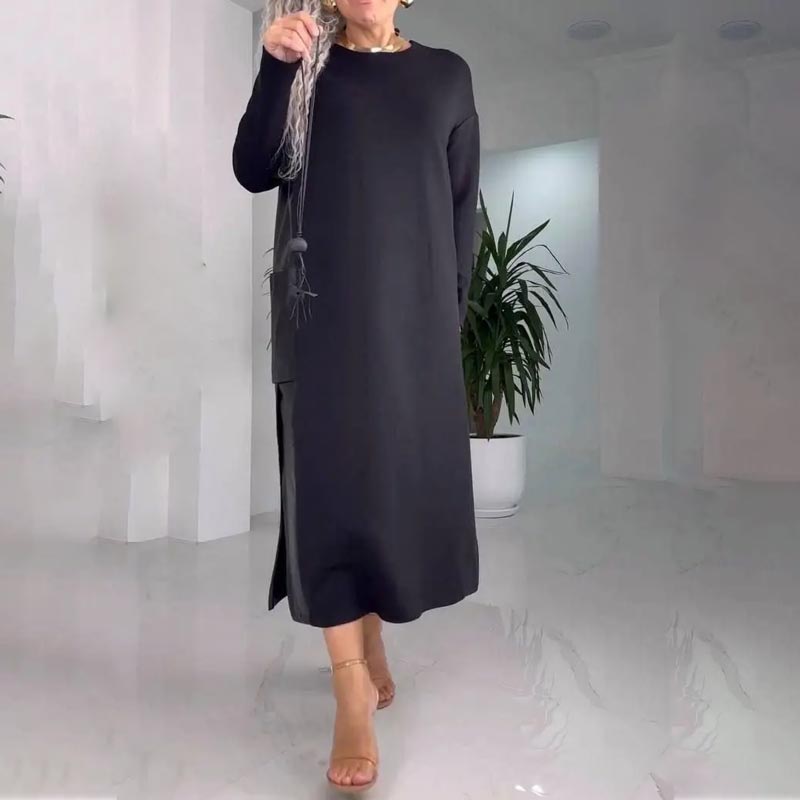 👗Rochie casual din piele liberă pentru femei cu buzunare