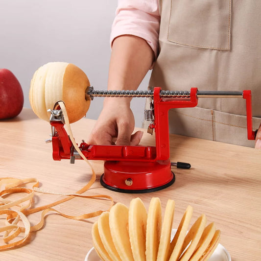 🍎Peeler cu manivelă 3 în 1 - 🎄Cadoul perfect pentru iubitorii de fructe