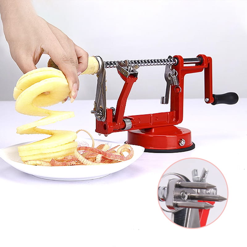 🍎Peeler cu manivelă 3 în 1 - 🎄Cadoul perfect pentru iubitorii de fructe