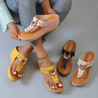 【EU 35-43】👡Sandale cu pană din piele pentru femei