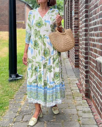 【M-3XL】💐Rochie lungă cu imprimeu modern