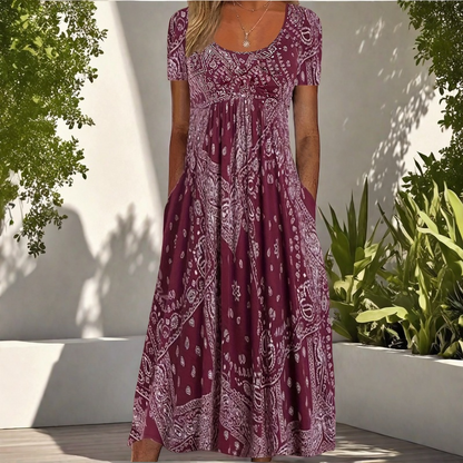 【XL-4XL】🌺Εκλεκτής ποιότητας τυπωμένο μακρύ φόρεμα