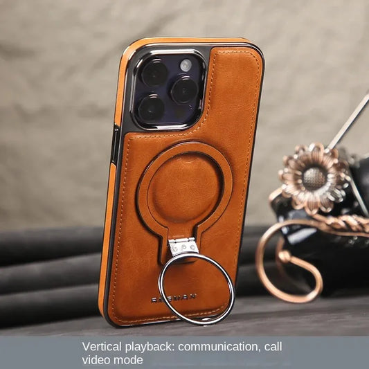 ✨Θήκη iPhone με Αόρατη Βάση από Πολυτελές Δέρμα