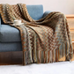 ✨Κουβέρτα με ρίγες και φούντες Boho - 🥰Φιλική προς το δέρμα υφή, απαλή και άνετη