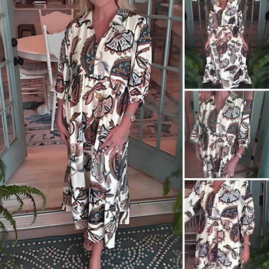 【S-5XL】🥀Γυναικείο φόρεμα με ρετρό τύπωμα