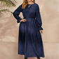 【L-4XL】👗Πουά φόρεμα με μακριά μανίκια
