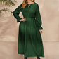 【L-4XL】👗Πουά φόρεμα με μακριά μανίκια