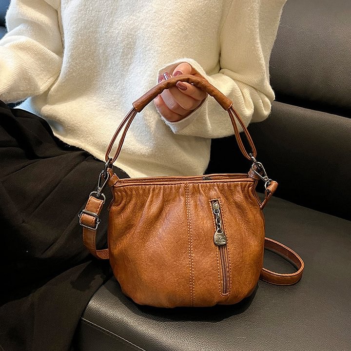 🥳Anul Nou de vânzare 40% off👜Casual Plain simplu plisat geanta Bucket Bag