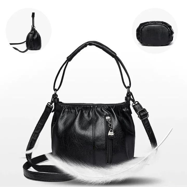 🥳Anul Nou de vânzare 40% off👜Casual Plain simplu plisat geanta Bucket Bag