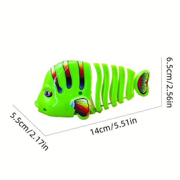 【Numerar la livrare】Plastic Wind-Up Wiggle Fish Toys