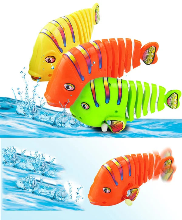 【Numerar la livrare】Plastic Wind-Up Wiggle Fish Toys