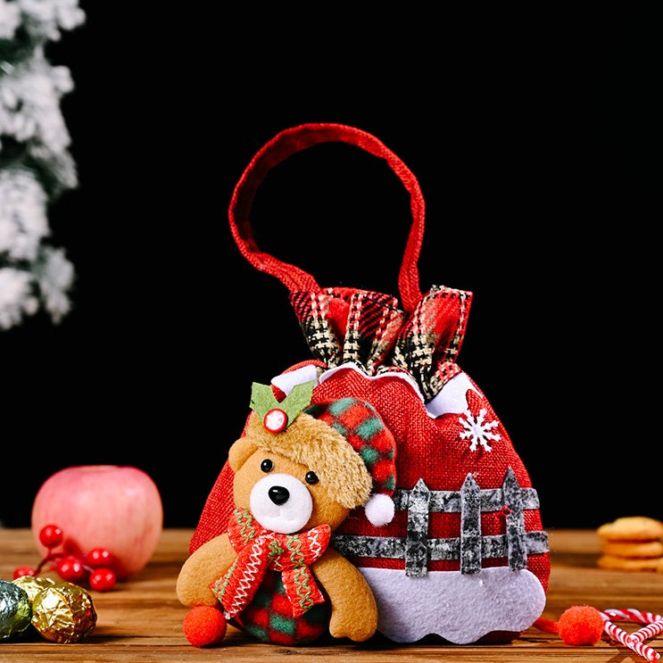 🎅Mână tricotate Plush mână pungi cadou de Crăciun🎄