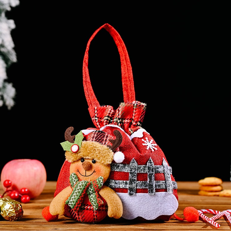 🎅Mână tricotate Plush mână pungi cadou de Crăciun🎄