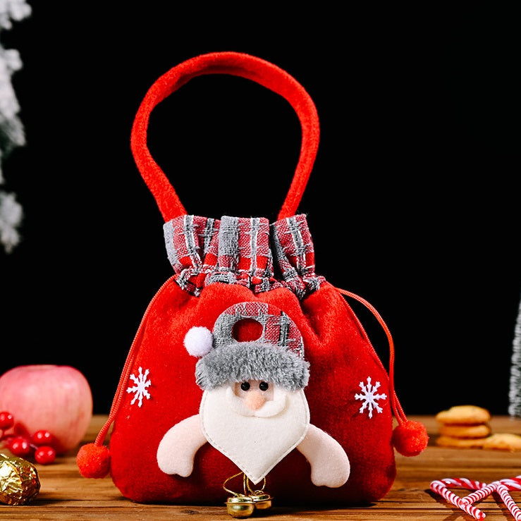 🎅Mână tricotate Plush mână pungi cadou de Crăciun🎄