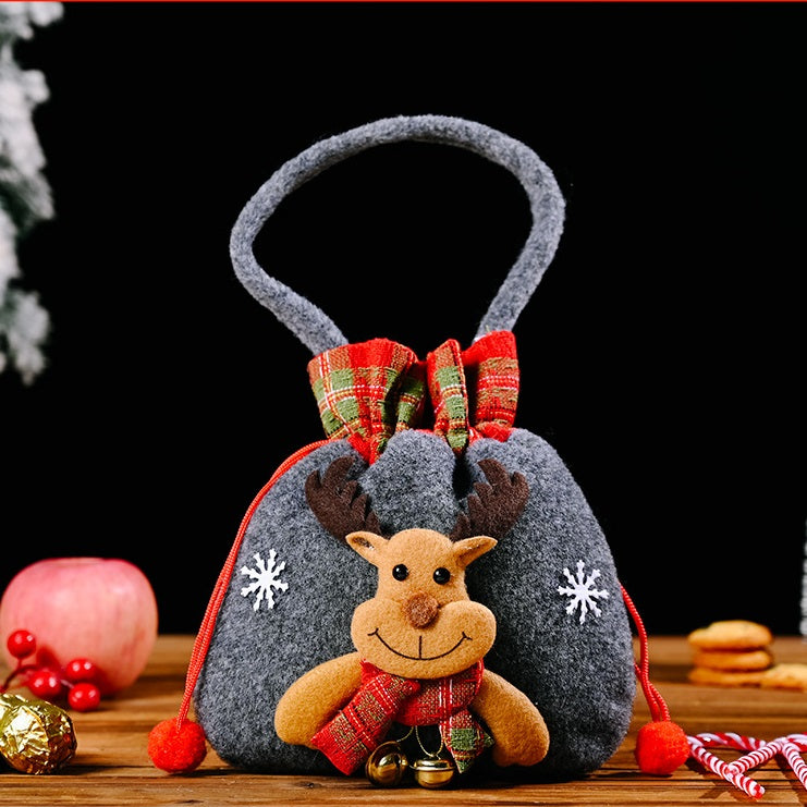 🎅Mână tricotate Plush mână pungi cadou de Crăciun🎄