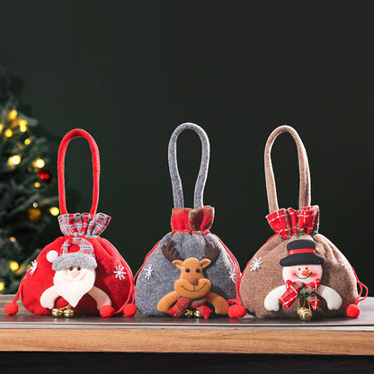 🎅Mână tricotate Plush mână pungi cadou de Crăciun🎄