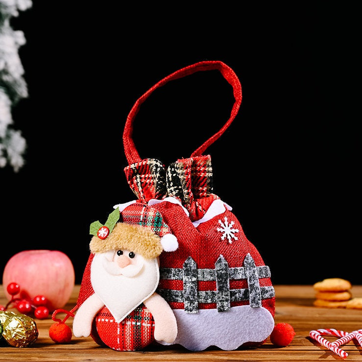 🎅Mână tricotate Plush mână pungi cadou de Crăciun🎄