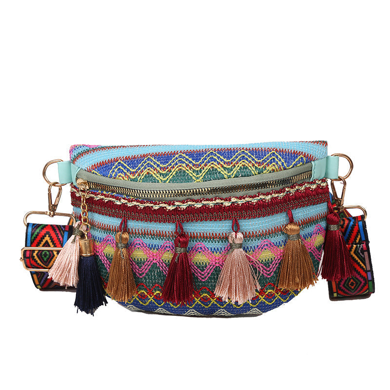 🥳Anul Nou de vânzare 40% off🌈Vintage Colorat colorat Handwoven Waist Bag